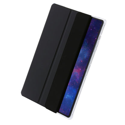 For Samsung Galaxy Tab S10 FE / S9 FE / S9 3-Fold Clear Acrylic Leather Tablet Case(Black) by bashfashion