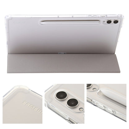 For Samsung Galaxy Tab S10 FE / S9 FE / S9 3-Fold Clear Acrylic Leather Tablet Case(Grey) by bashfashion