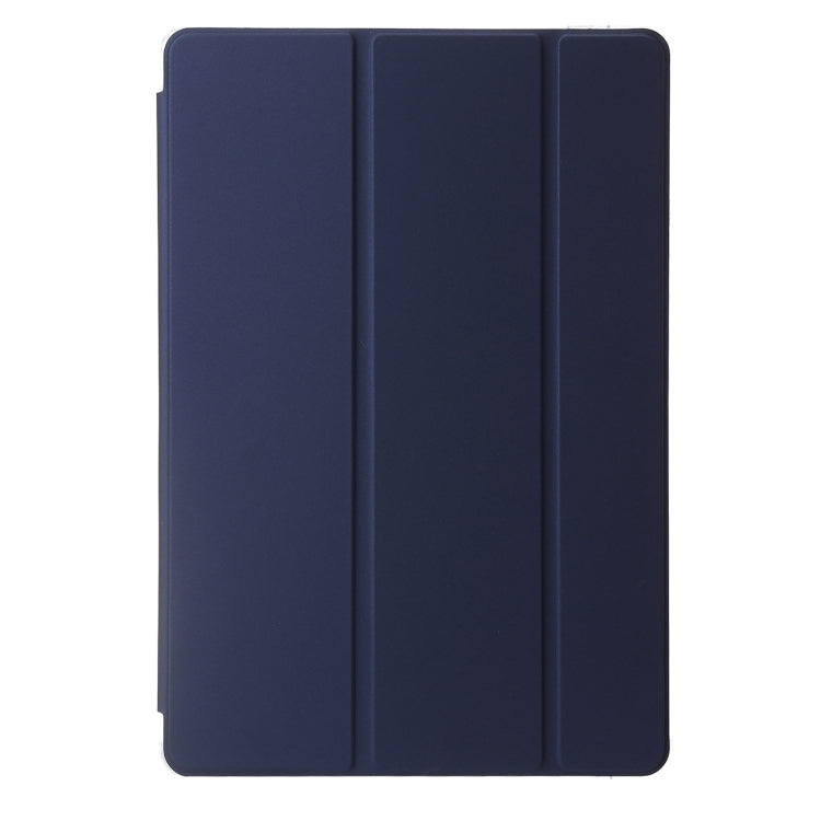 For Samsung Galaxy Tab S9+ 3-Fold Clear Acrylic Leather Tablet Case(Dark Blue) by bashfashion