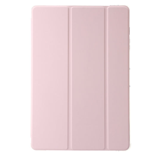 For Samsung Galaxy Tab S9+ 3-Fold Clear Acrylic Leather Tablet Case(Pink) by bashfashion