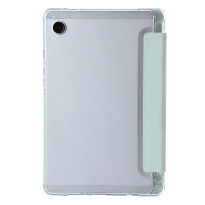 For Samsung Galaxy Tab A9+ 3-Fold Clear Acrylic Leather Tablet Case(Green) by bashfashion