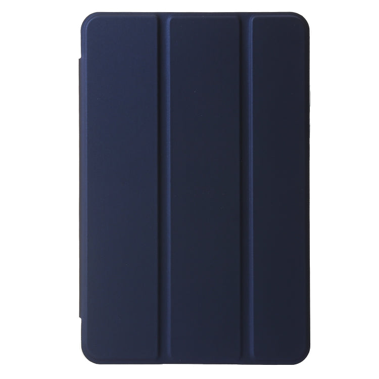 For Samsung Galaxy Tab A9+ 3-Fold Clear Acrylic Leather Tablet Case(Dark Blue) by bashfashion