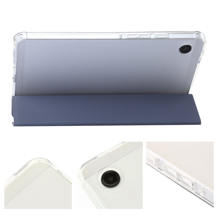 For Samsung Galaxy Tab A9+ 3-Fold Clear Acrylic Leather Tablet Case(Lavender) by bashfashion