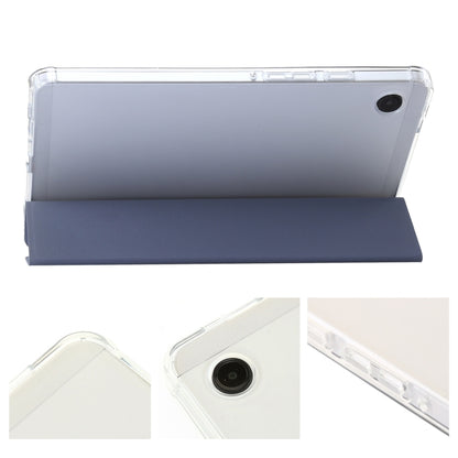 For Samsung Galaxy Tab A9+ 3-Fold Clear Acrylic Leather Tablet Case(Lavender) by bashfashion
