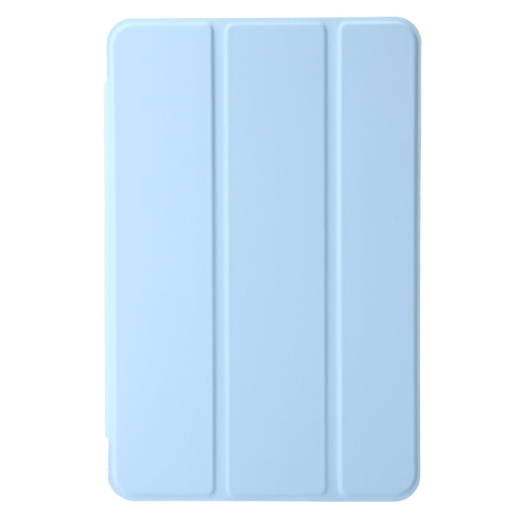 For Samsung Galaxy Tab A9+ 3-Fold Clear Acrylic Leather Tablet Case(Ice Blue) by bashfashion