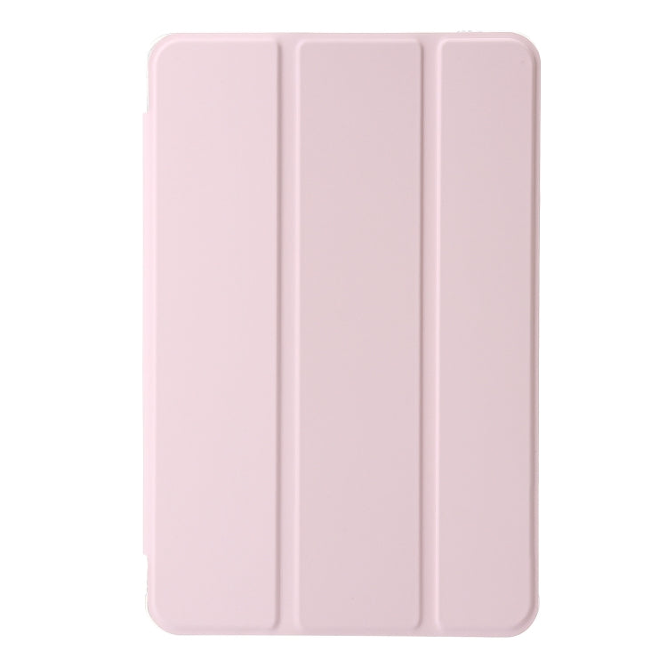 For Samsung Galaxy Tab A9+ 3-Fold Clear Acrylic Leather Tablet Case(Pink) by bashfashion
