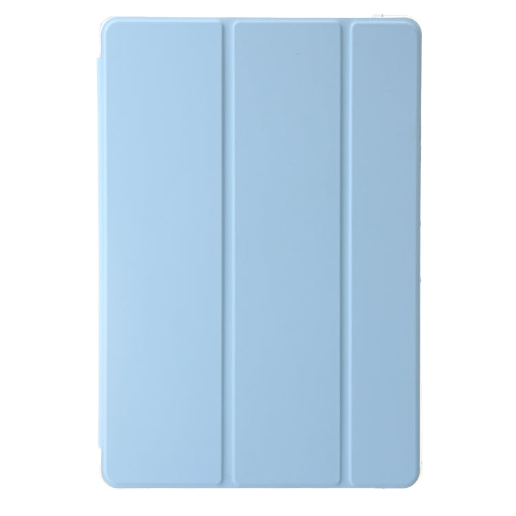 For Samsung Galaxy Tab S10 Ultra 3-Fold Clear Acrylic Leather Tablet Case(Ice Blue) by bashfashion