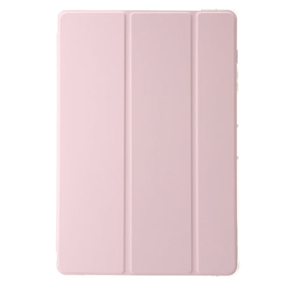 For Samsung Galaxy Tab S10 Ultra 3-Fold Clear Acrylic Leather Tablet Case(Pink) by bashfashion