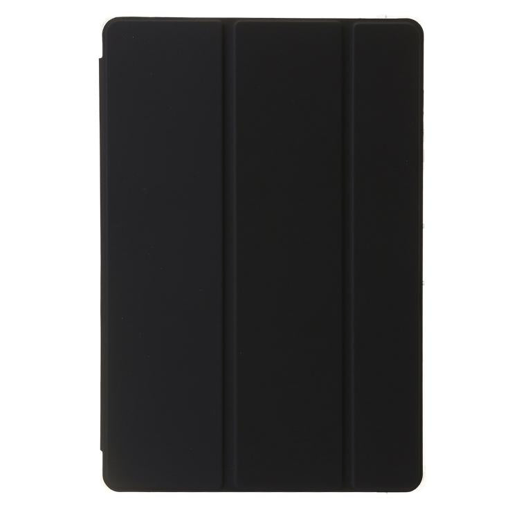 For Samsung Galaxy Tab S10 FE+ 3-Fold Clear Acrylic Leather Tablet Case(Black) by bashfashion
