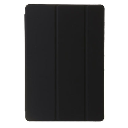 For Samsung Galaxy Tab S10 FE+ 3-Fold Clear Acrylic Leather Tablet Case(Black) by bashfashion