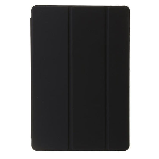 For Samsung Galaxy Tab S10 FE+ 3-Fold Clear Acrylic Leather Tablet Case(Black) by bashfashion