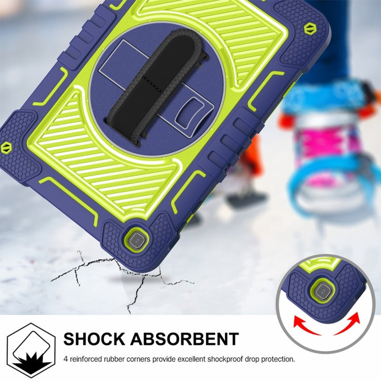 For Honor Pad X8 360 Degree Rotation PC Contrast Silicone Tablet Case(Navy Blue + Yellow Green) by bashfashion