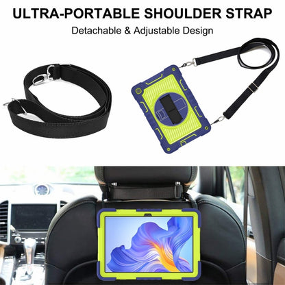 For Honor Pad X8 360 Degree Rotation PC Contrast Silicone Tablet Case(Navy Blue + Yellow Green) by bashfashion