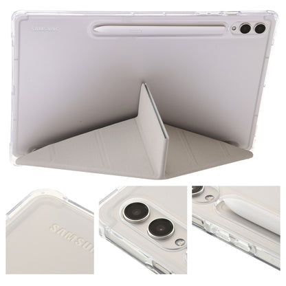 For Samsung Galaxy Tab S9 Clear Acrylic Deformation Leather Tablet Case(Grey) by bashfashion