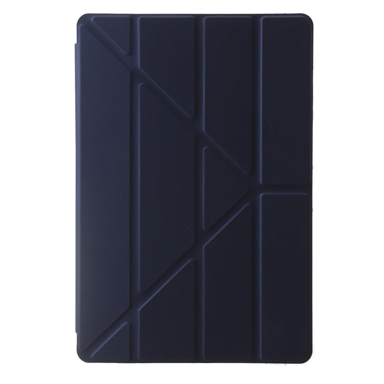 For Samsung Galaxy Tab S9 Clear Acrylic Deformation Leather Tablet Case(Dark Blue) by bashfashion