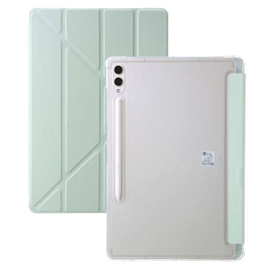 For Samsung Galaxy Tab S9 Clear Acrylic Deformation Leather Tablet Case(Green) by bashfashion