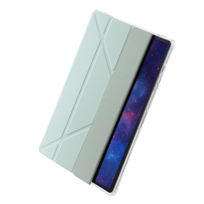 For Samsung Galaxy Tab S9 Clear Acrylic Deformation Leather Tablet Case(Green) by bashfashion