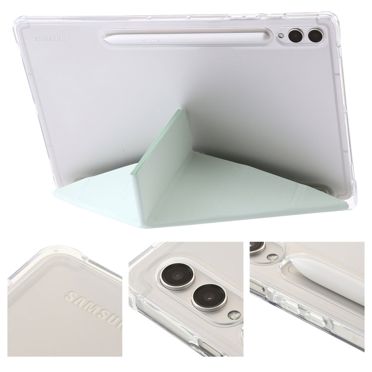 For Samsung Galaxy Tab S9 Clear Acrylic Deformation Leather Tablet Case(Green) by bashfashion