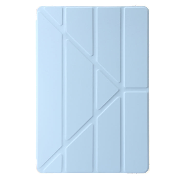 For Samsung Galaxy Tab S9 Clear Acrylic Deformation Leather Tablet Case(Ice Blue) by bashfashion