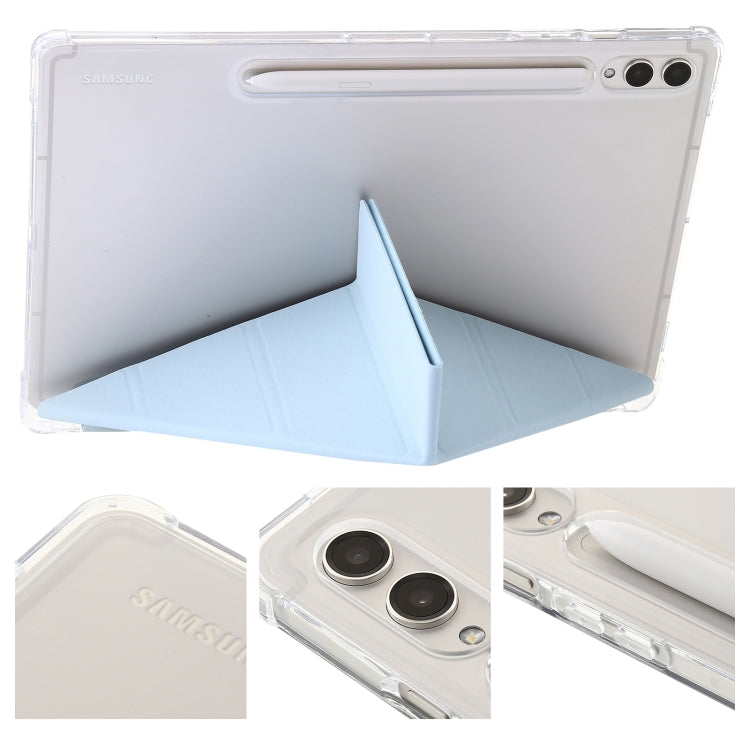 For Samsung Galaxy Tab S9 Clear Acrylic Deformation Leather Tablet Case(Ice Blue) by bashfashion