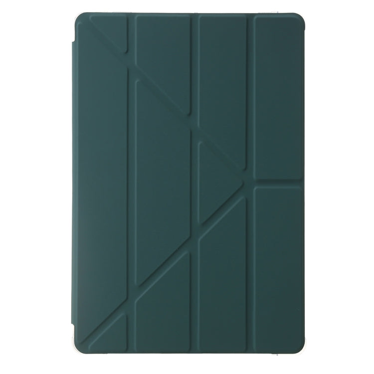 For Samsung Galaxy Tab S9 Clear Acrylic Deformation Leather Tablet Case(Deep Green) by bashfashion