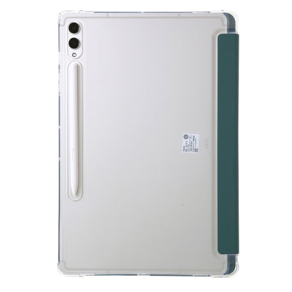 For Samsung Galaxy Tab S9 Clear Acrylic Deformation Leather Tablet Case(Deep Green) by bashfashion