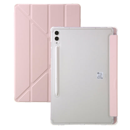 For Samsung Galaxy Tab S10+ / S9+ Clear Acrylic Deformation Leather Tablet Case(Pink) by bashfashion