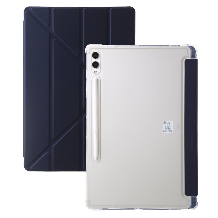 For Samsung Galaxy Tab S10+ / S9+ Clear Acrylic Deformation Leather Tablet Case(Dark Blue) by bashfashion