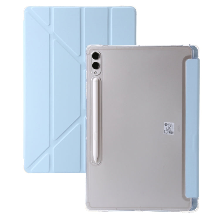 For Samsung Galaxy Tab S10+ / S9+ Clear Acrylic Deformation Leather Tablet Case(Ice Blue) by bashfashion