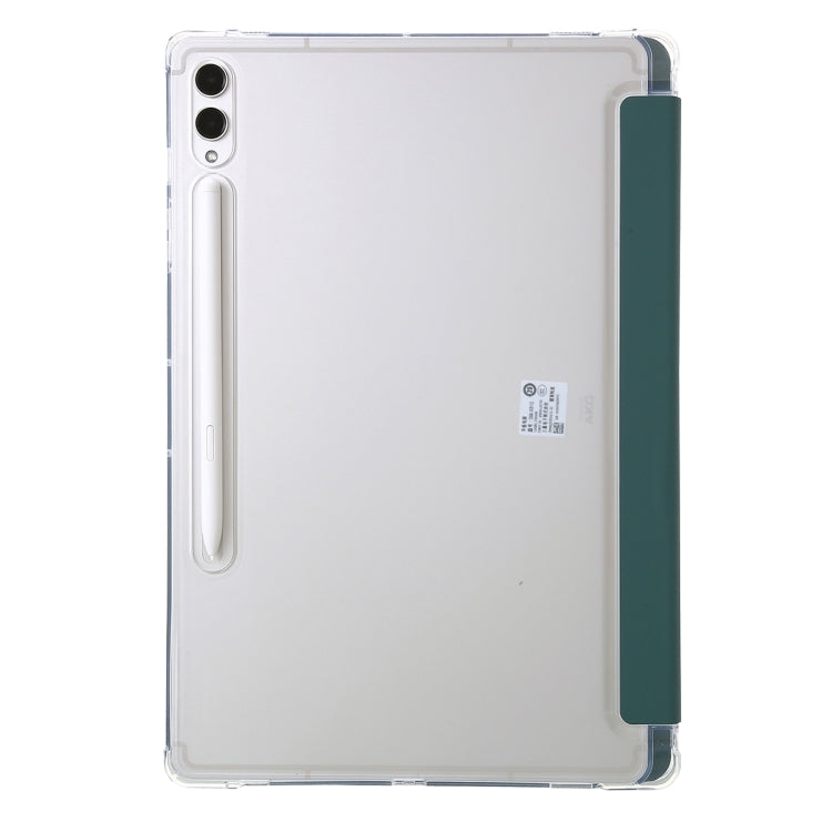 For Samsung Galaxy Tab S10+ / S9+ Clear Acrylic Deformation Leather Tablet Case(Deep Green) by bashfashion