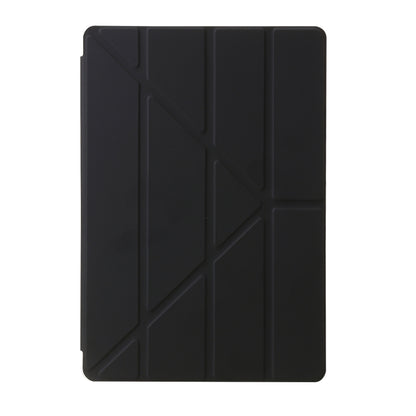 For Samsung Galaxy Tab S10+ / S9+ Clear Acrylic Deformation Leather Tablet Case(Black) by bashfashion