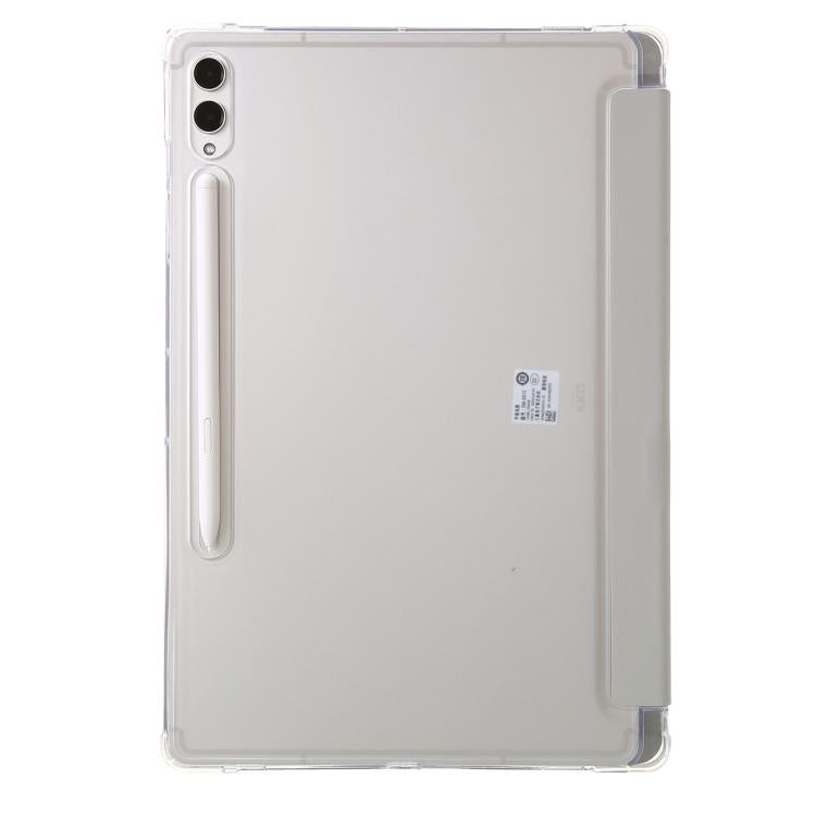 For Samsung Galaxy Tab S10 FE / S9 FE Clear Acrylic Deformation Leather Tablet Case(Grey) by bashfashion
