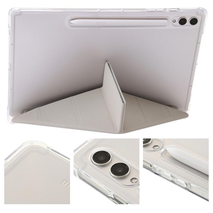 For Samsung Galaxy Tab S10 FE / S9 FE Clear Acrylic Deformation Leather Tablet Case(Grey) by bashfashion