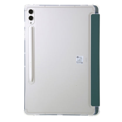 For Samsung Galaxy Tab S10 FE / S9 FE Clear Acrylic Deformation Leather Tablet Case(Deep Green) by bashfashion