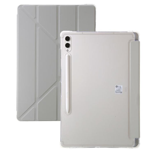 For Samsung Galaxy Tab S9 FE+ Clear Acrylic Deformation Leather Tablet Case(Grey) by bashfashion