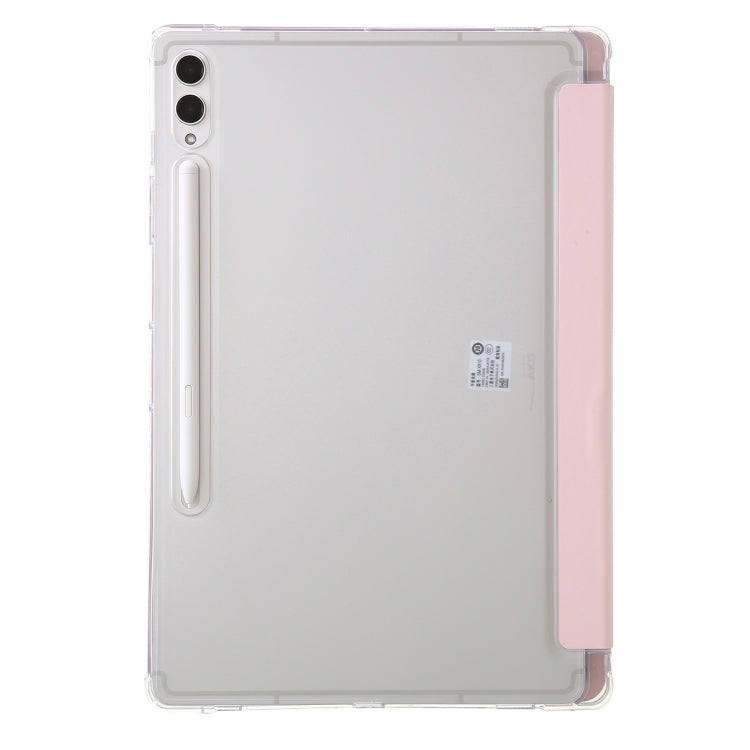 For Samsung Galaxy Tab S9 FE+ Clear Acrylic Deformation Leather Tablet Case(Pink) by bashfashion