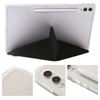 For Samsung Galaxy Tab S9 FE+ Clear Acrylic Deformation Leather Tablet Case(Black) by bashfashion