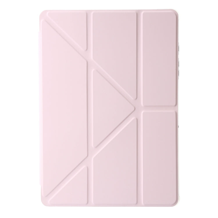 For Samsung Galaxy Tab A11 / A9 Clear Acrylic Deformation Leather Tablet Case(Pink) by bashfashion