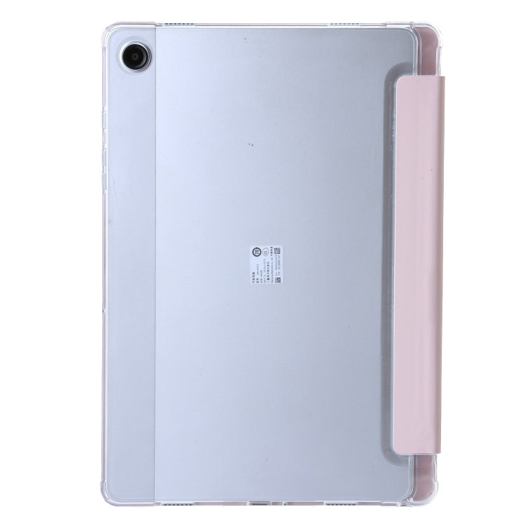 For Samsung Galaxy Tab A11 / A9 Clear Acrylic Deformation Leather Tablet Case(Pink) by bashfashion