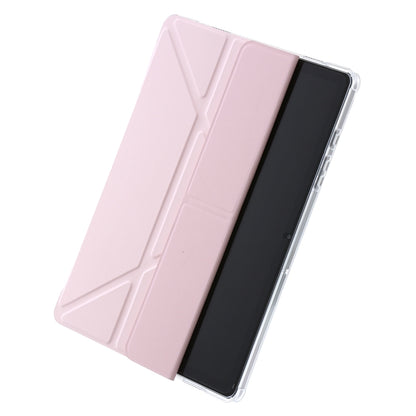 For Samsung Galaxy Tab A11 / A9 Clear Acrylic Deformation Leather Tablet Case(Pink) by bashfashion