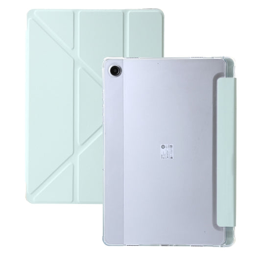 For Samsung Galaxy Tab A11 / A9 Clear Acrylic Deformation Leather Tablet Case(Green) by bashfashion