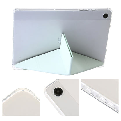 For Samsung Galaxy Tab A11 / A9 Clear Acrylic Deformation Leather Tablet Case(Green) by bashfashion
