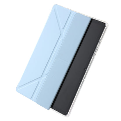 For Samsung Galaxy Tab A11 / A9 Clear Acrylic Deformation Leather Tablet Case(Ice Blue) by bashfashion