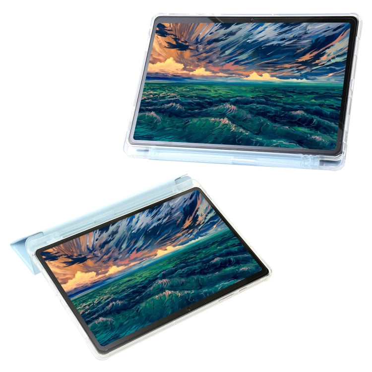 For Samsung Galaxy Tab A11 / A9 Clear Acrylic Deformation Leather Tablet Case(Ice Blue) by bashfashion