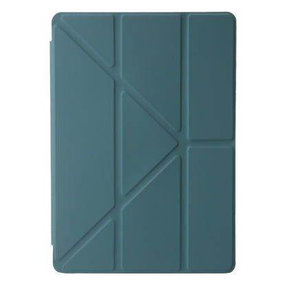 For Samsung Galaxy Tab A11 / A9 Clear Acrylic Deformation Leather Tablet Case(Deep Green) by bashfashion