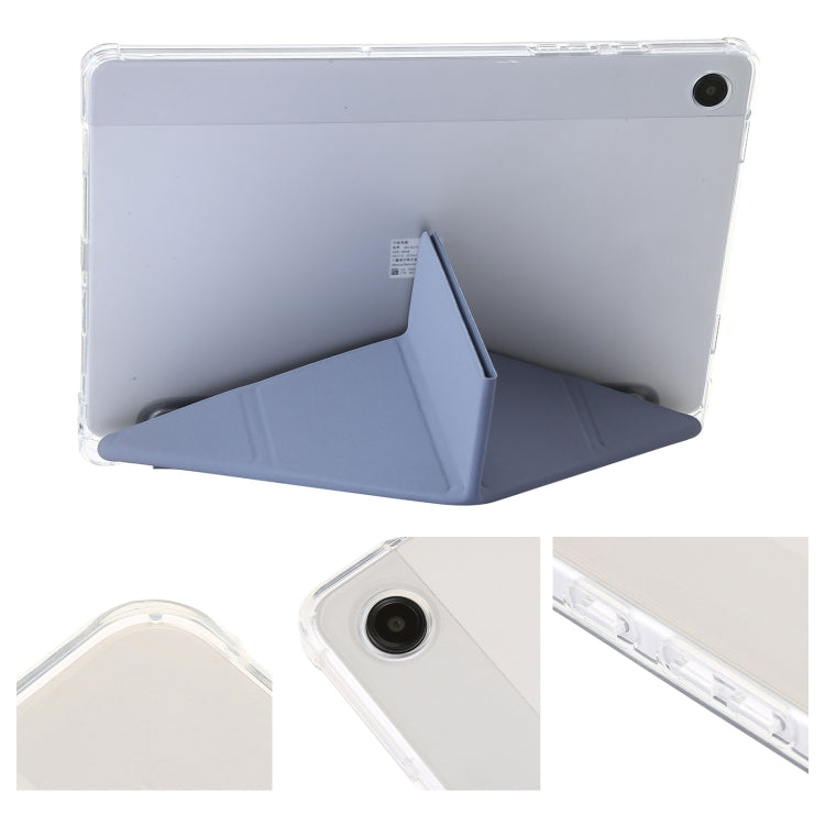 For Samsung Galaxy Tab A9+ Clear Acrylic Deformation Leather Tablet Case(Lavender) by bashfashion
