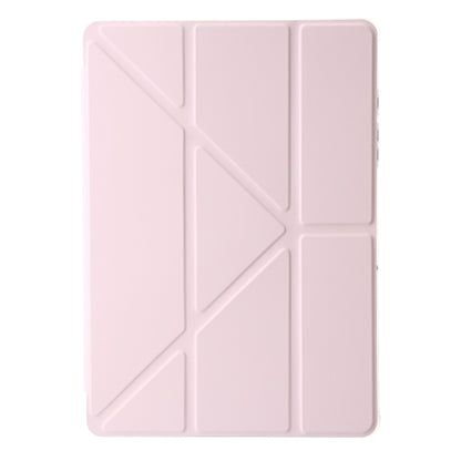 For Samsung Galaxy Tab A9+ Clear Acrylic Deformation Leather Tablet Case(Pink) by bashfashion