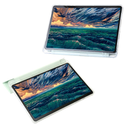For Samsung Galaxy Tab A9+ Clear Acrylic Deformation Leather Tablet Case(Green) by bashfashion