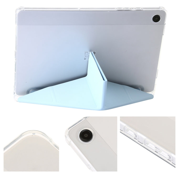 For Samsung Galaxy Tab A9+ Clear Acrylic Deformation Leather Tablet Case(Ice Blue) by bashfashion