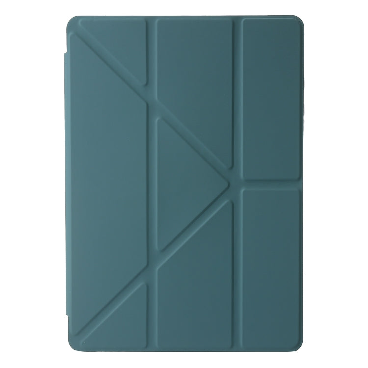 For Samsung Galaxy Tab A9+ Clear Acrylic Deformation Leather Tablet Case(Deep Green) by bashfashion